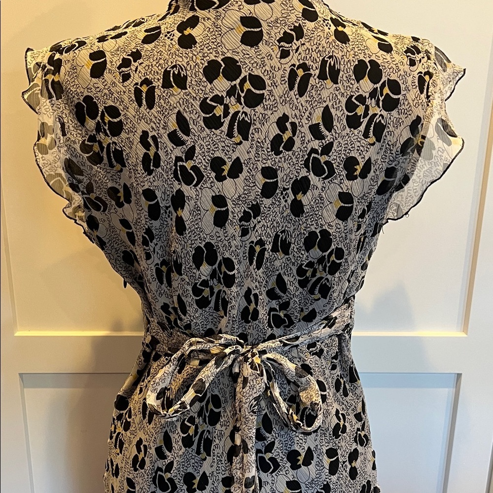 Sunny Leigh 100% SILK Black Midi Size 8 - Picture 6 of 9